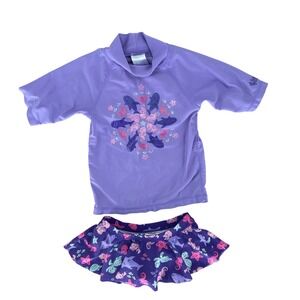 UV Skinz UPF 50+ Swimsuit Set Size 5 Lilac Purple Sea Creatures Girls Kids